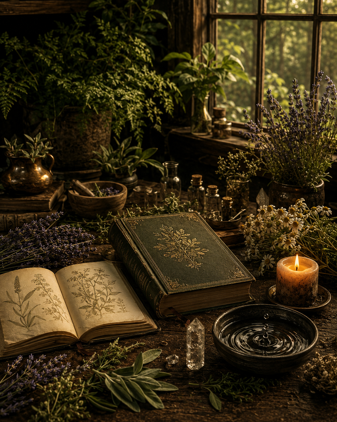 Coleção de apostilas, diário e materiais do curso Magia Natural